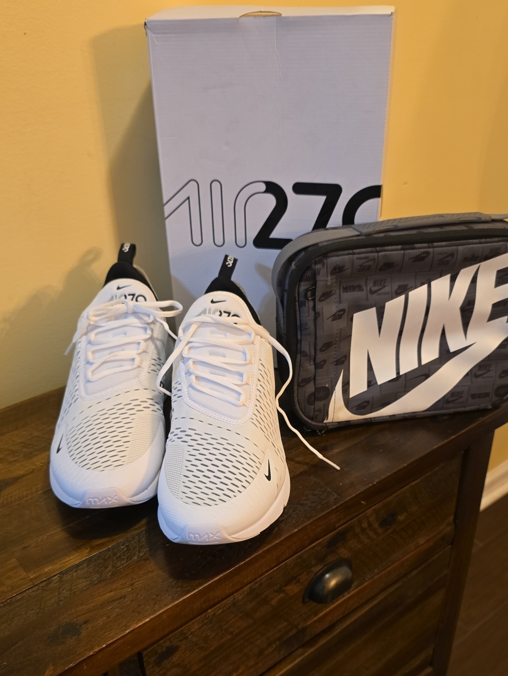 Men Nike Air Max 270 - White with Black Accents